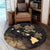 Hawaii Turtle Hibiscus Map Polynesian Round Carpet Gold - AH - Polynesian Pride