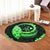 Hawaii Turtle Hibiscus Map Polynesian Round Carpet Green - AH - Polynesian Pride