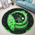 Hawaii Turtle Hibiscus Map Polynesian Round Carpet Green - AH - Polynesian Pride