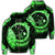 Hawaii Turtle Hibiscus Map Polynesian Zip Hoodie Green Unisex Art - Polynesian Pride