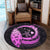 Hawaii Turtle Hibiscus Map Polynesian Round Carpet Pink - AH - Polynesian Pride