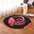 Hawaii Turtle Hibiscus Map Polynesian Round Carpet Red - AH - Polynesian Pride