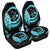 Hawaii Turtle Hibiscus Map Polynesian Car Seat Covers Turquoise - AH Universal Fit Black - Polynesian Pride