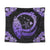 Hawaii Turtle Hibiscus Map Polynesian Tapestry Violet - AH Wall Tapestry Black - Polynesian Pride