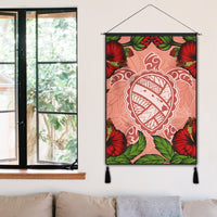 Hawaii Turtle Hibiscus Pink Hanging Poster - Fide Style - AH - Polynesian Pride