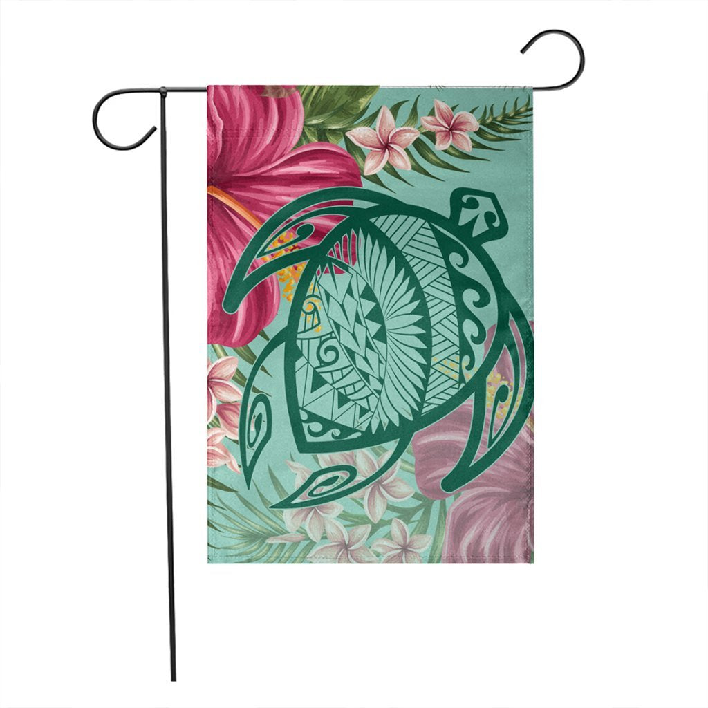 Hawaii Turtle Hibiscus Plumeria Flag - Hug Style - AH - Polynesian Pride