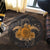 Hawaii Turtle Hibiscus Polynesian Round Carpet - Full Style - Gold - AH - Polynesian Pride