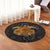 Hawaii Turtle Hibiscus Polynesian Round Carpet - Full Style - Gold - AH - Polynesian Pride