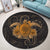 Hawaii Turtle Hibiscus Polynesian Round Carpet - Full Style - Gold - AH - Polynesian Pride