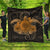 Hawaii Turtle Hibiscus Polynesian Premium Quilts - Full Style - Gold - AH Black - Polynesian Pride