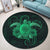 Hawaii Turtle Hibiscus Polynesian Round Carpet - Full Style - Green - AH - Polynesian Pride