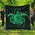 Hawaii Turtle Hibiscus Polynesian Premium Quilts - Full Style - Green - AH Black - Polynesian Pride