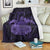 Hawaii Turtle Hibiscus Polynesian Premium Blankets - Full Style - Purple - AH White - Polynesian Pride