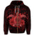Hawaii Turtle Hibiscus Polynesian Zip Hoodie Full Style Red - Polynesian Pride