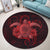 Hawaii Turtle Hibiscus Polynesian Round Carpet - Full Style - Red - AH - Polynesian Pride