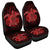 Hawaii Turtle Hibiscus Polynesian Car Seat Covers - Full Style - Red - AH Universal Fit Black - Polynesian Pride