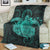 Hawaii Turtle Hibiscus Polynesian Premium Blankets - Full Style - Turquoise - AH - Polynesian Pride