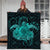 Hawaii Turtle Hibiscus Polynesian Premium Quilts - Full Style - Turquoise - AH - Polynesian Pride