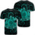 Hawaii Turtle Hibiscus Polynesian T Shirt Full Style Turquoise Unisex Black - Polynesian Pride