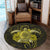 Hawaii Turtle Hibiscus Polynesian Round Carpet - Full Style - Yellow - AH - Polynesian Pride