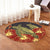 Hawaii Turtle Hibiscus Red Round Carpet - AH - Polynesian Pride