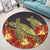 Hawaii Turtle Hibiscus Red Round Carpet - AH - Polynesian Pride