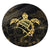 Hawaii Turtle Kanaka Golden Round Carpet - AH Round Carpet Luxurious Plush - Polynesian Pride