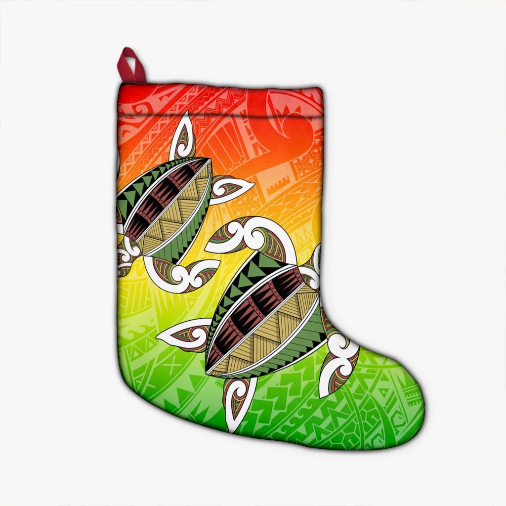 Hawaii Turtle Kanaka Maoli Christmas Stocking - AH Christmas Stocking 26 X 42 cm Black - Polynesian Pride