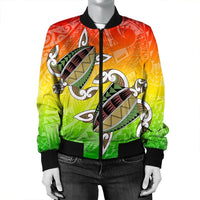 Hawaii Turtle Kanaka Maoli Bomber Jacket - AH - Polynesian Pride