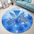 Hawaii Turtle Kanaka Plumeria Polynesian Round Carpet Blue - AH - Polynesian Pride