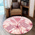 Hawaii Turtle Kanaka Plumeria Polynesian Round Carpet Pink - AH - Polynesian Pride