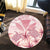 Hawaii Turtle Kanaka Plumeria Polynesian Round Carpet Pink - AH - Polynesian Pride