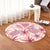 Hawaii Turtle Kanaka Plumeria Polynesian Round Carpet Pink - AH - Polynesian Pride