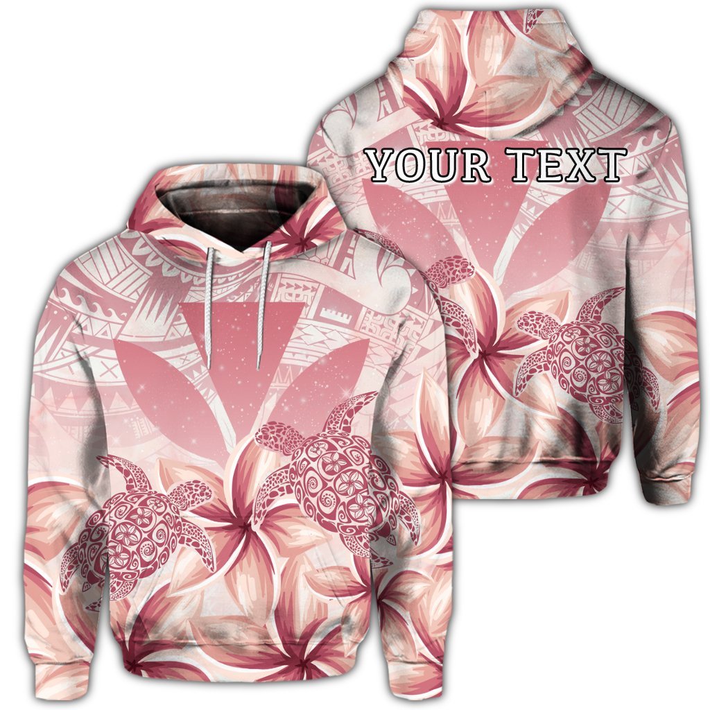 Custom Hawaii Turtle Kanaka Plumeria Polynesian Hoodie Pink Unisex Art - Polynesian Pride