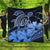 Hawaii Turtle Map Polynesian Premium Quilts Safety Blue - AH Black - Polynesian Pride