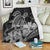 Hawaii Turtle Map Polynesian Premium Blankets Safety Gray - AH White - Polynesian Pride