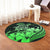 Hawaii Turtle Map Polynesian Round Carpet Safety Green - AH - Polynesian Pride