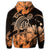 Hawaii Turtle Map Polynesian Zip Hoodie Safety Orange - Polynesian Pride