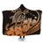 Hawaii Turtle Map Polynesian Hooded Blanket Safety Orange - AH Hooded Blanket White - Polynesian Pride