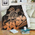 Hawaii Turtle Map Polynesian Premium Blankets Safety Orange - AH White - Polynesian Pride