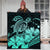 Hawaii Turtle Map Polynesian Premium Quilts Safety Turquoise - AH - Polynesian Pride