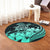 Hawaii Turtle Map Polynesian Round Carpet Safety Turquoise - AH - Polynesian Pride