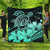 Hawaii Turtle Map Polynesian Premium Quilts Safety Turquoise - AH Black - Polynesian Pride