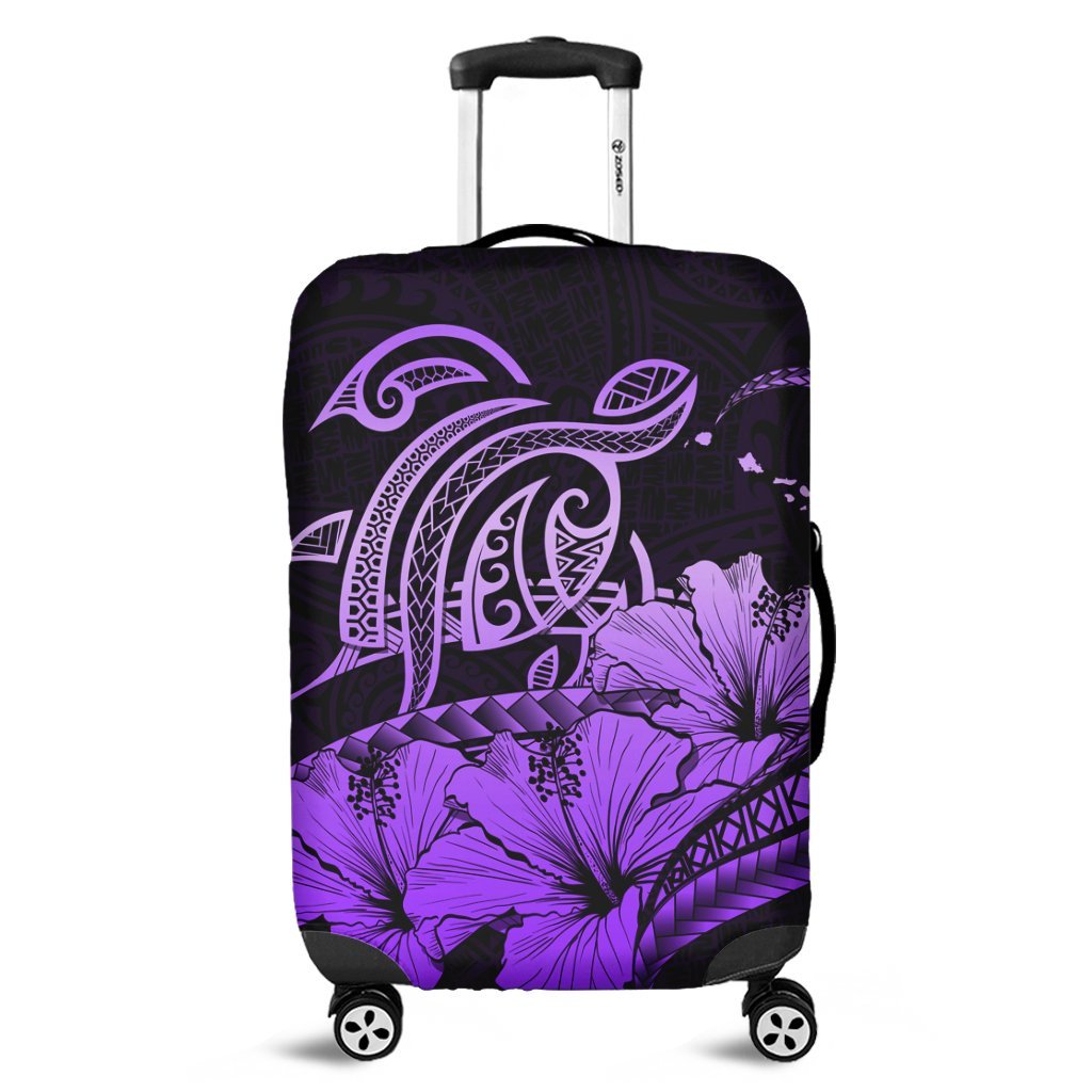 Hawaii Turtle Map Polynesian Luggage Covers Safety Violet 2 - AH Black - Polynesian Pride