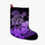 Hawaii Turtle Map Polynesian Christmas Stocking Safety Violet 2 - AH Christmas Stocking 26 X 42 cm Black - Polynesian Pride