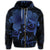 Hawaii Turtle Ohana Hibiscus Poly Zip Hoodie Blue - Polynesian Pride