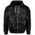 Hawaii Turtle Ohana Hibiscus Poly Zip Hoodie Gray - Polynesian Pride
