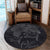 Hawaii Turtle Ohana Hibiscus Poly Round Carpet - Gray - AH - Polynesian Pride