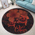 Hawaii Turtle Ohana Hibiscus Poly Round Carpet - Orange - AH - Polynesian Pride