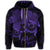 Hawaii Turtle Ohana Hibiscus Poly Zip Hoodie Purple - Polynesian Pride